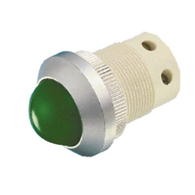 Signal Construct Green Panel Mount Indicator, 130V ac, 22mm Mounting Hole Size
