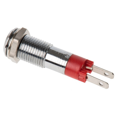 Signal Construct Red Panel Mount Indicator, 24V dc, 8mm Mounting Hole Size, Solder Tab Termination, IP67