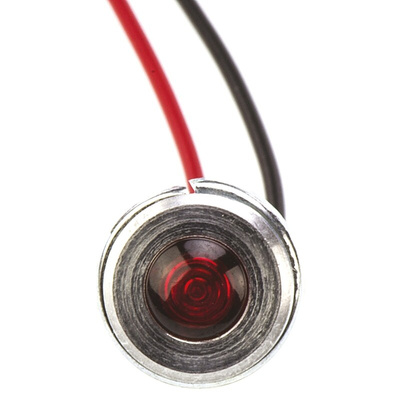 Oxley Red Panel Mount Indicator, 24V ac, 6.4mm Mounting Hole Size, Lead Wires Termination, IP66