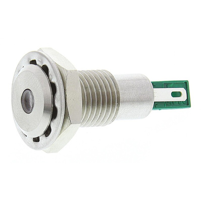 Bulgin Green Panel Mount Indicator, 24V dc, 12.2mm Mounting Hole Size, Solder Tab Termination, IP67