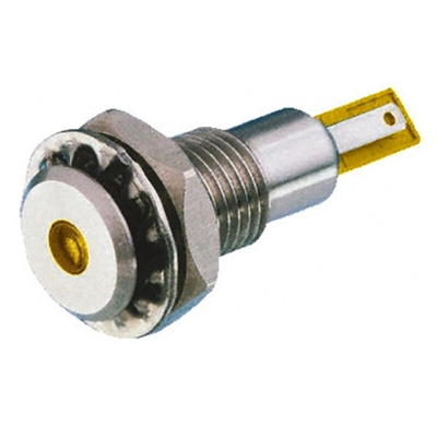Bulgin Yellow Panel Mount Indicator, 24V dc, 12.2mm Mounting Hole Size, Solder Tab Termination, IP67
