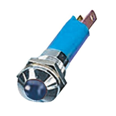 CML Innovative Technologies Blue Panel Mount Indicator, 24V, 8mm Mounting Hole Size, Solder Tab Termination, IP67