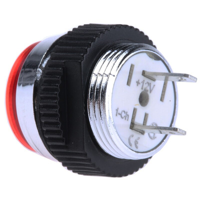 Signal Construct Red Panel Mount Indicator, 12 → 14V, 16mm Mounting Hole Size, IP67