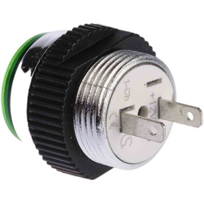 Signal Construct Green Panel Mount Indicator, 12 → 14V, 16mm Mounting Hole Size, IP67