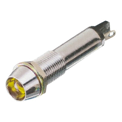 Dialight Yellow Indicator, 12V dc, 9mm Mounting Hole Size, Solder Tab Termination