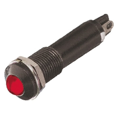 Dialight Red Indicator, 24V dc, 9mm Mounting Hole Size, Solder Tab Termination
