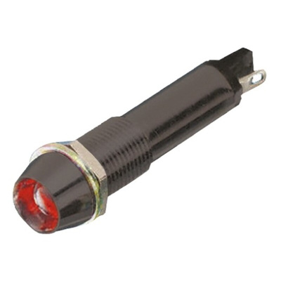 Dialight Red Panel Mount Indicator, 24V dc, 9mm Mounting Hole Size, Solder Tab Termination