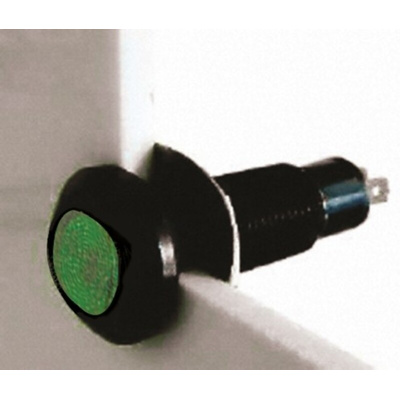 Marl Green Panel Mount Indicator, 12 → 28V, 8.1mm Mounting Hole Size, Solder Tab Termination, IP67