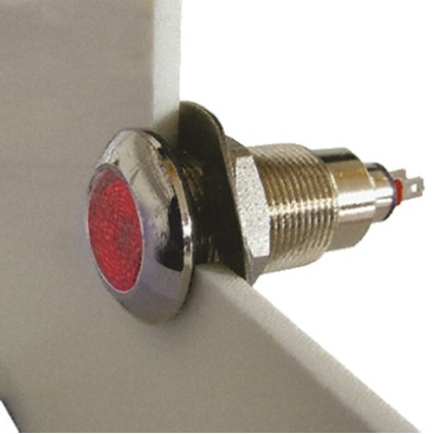 Marl Red Panel Mount Indicator, 12 → 28V, 12.7mm Mounting Hole Size, Solder Tab Termination, IP67