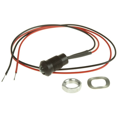 Oxley Blue Panel Mount Indicator, 8mm Mounting Hole Size, Lead Wires Termination, IP68