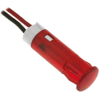 Apem Red Panel Mount Indicator, 12V dc, 6mm Mounting Hole Size, Lead Wires Termination