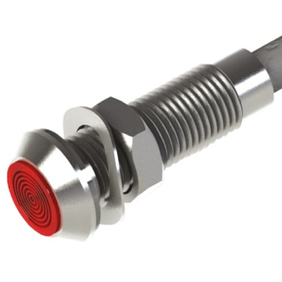Marl Green Panel Mount Indicator, 28V dc, 5mm Mounting Hole Size, Lead Wires Termination, IP67