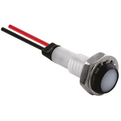 Marl Green Panel Mount Indicator, 8 → 48V, 5.9 x 4.8mm Mounting Hole Size, Lead Pin Termination