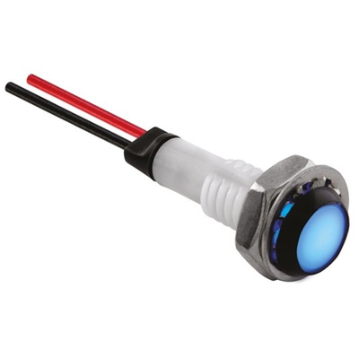 Marl Orange Panel Mount Indicator, 8 → 48V, 9.9 x 7.9mm Mounting Hole Size, Lead Pin Termination