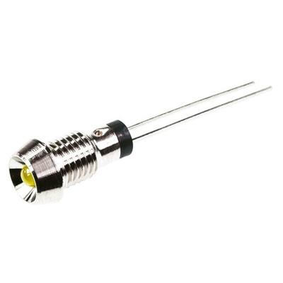 Marl Yellow Panel Mount Indicator, 2.8V, 6mm Mounting Hole Size, Lead Pin Termination