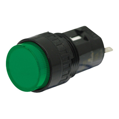 Idec Green Panel Mount Indicator, 24V dc, 16.2mm Mounting Hole Size