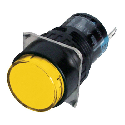Idec Yellow Panel Mount Indicator, 16mm Mounting Hole Size
