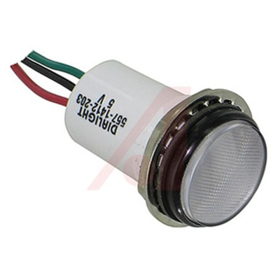 Dialight Green, Red Panel Mount Indicator, 5V dc, 17.5mm Mounting Hole Size, Lead Wires Termination