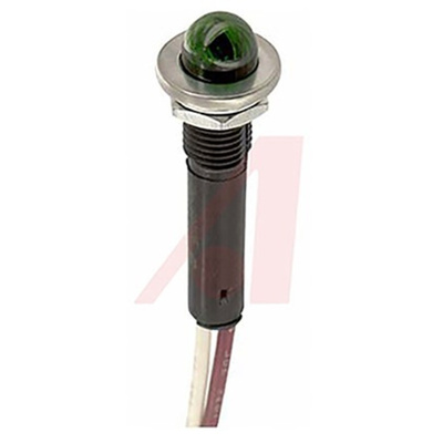 VCC Green Panel Mount Indicator, 12V, 9.65mm Mounting Hole Size