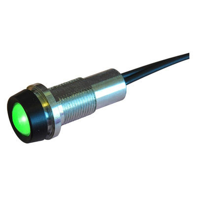 Oxley Green Panel Mount Indicator, 10.2mm Mounting Hole Size, IP68