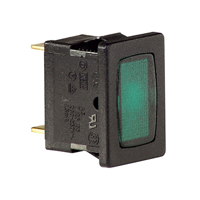 Molveno A5 Series Green Neon Panel Mount Indicator, 200 → 250V ac, 13 x 19mm Mounting Hole Size