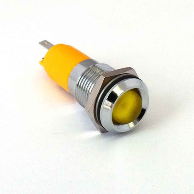 CML Innovative Technologies 192AX35X Series Yellow Panel Mount Indicator, 24V ac/dc, 14mm Mounting Hole Size, IP67