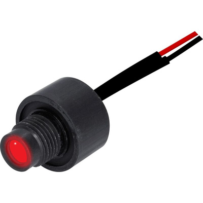 Oxley STR501 Series Red Indicator, 12V dc, 8mm Mounting Hole Size, Lead Wires Termination, IP68