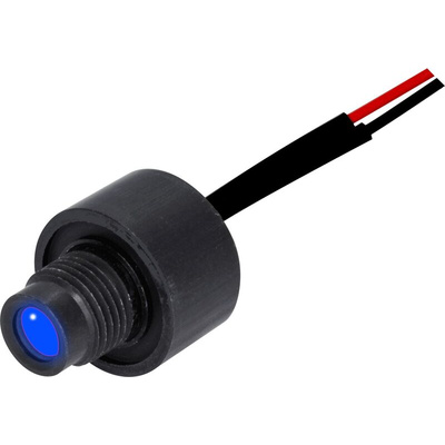 Oxley STR501 Series Blue Indicator, 12V dc, 8mm Mounting Hole Size, Lead Wires Termination, IP68