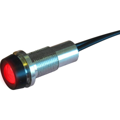 Oxley STRLH10 Series Red Indicator, 12V dc, 10mm Mounting Hole Size, Lead Wires Termination, IP68