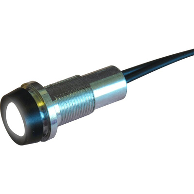 Oxley STRLH10 Series White Indicator, 12V dc, 10mm Mounting Hole Size, Lead Wires Termination, IP68