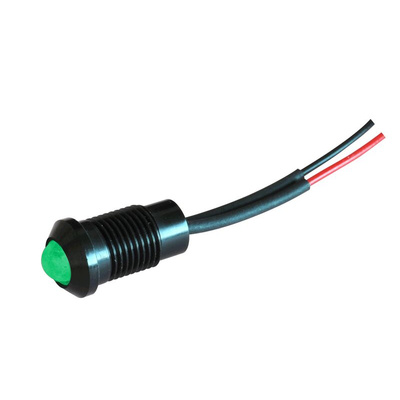 Oxley OXL/CLH/80 Series Green Panel LED, 5V dc, 8mm Mounting Hole Size, Lead Wires Termination, IP67