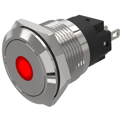 EAO 82 Series Green, Red Indicator, 24V dc, 19mm Mounting Hole Size, Solder Tab Termination, IP65, IP67