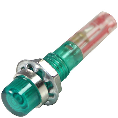 CAMDENBOSS 515 Series Green Filament Panel Mount Indicator, 24V, 6.4mm Mounting Hole Size, Stripped Wire Termination