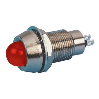 Marl Red Panel Mount Indicator, 24V dc, 12.7mm Mounting Hole Size, Solder Tab Termination, IP67