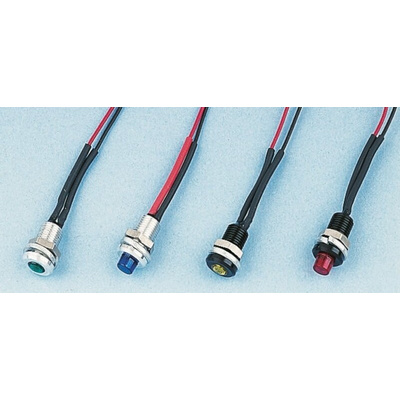 Oxley White Panel Mount Indicator, 12V ac, 6.4mm Mounting Hole Size, Lead Wires Termination, IP66