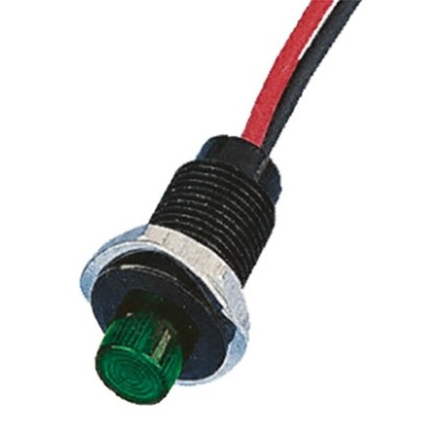 Oxley Green Panel Mount Indicator, 110V ac, 10.2mm Mounting Hole Size, Lead Wires Termination, IP66