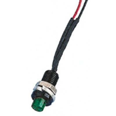 Oxley Green Panel Mount Indicator, 24V ac, 6.4mm Mounting Hole Size, Lead Wires Termination, IP66
