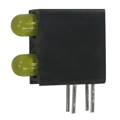 Kingbright L-93A8EB/2YD, Yellow Right Angle PCB LED Indicator, Through Hole 2.5 V