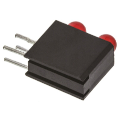 Dialight 553-0111F, Red Right Angle PCB LED Indicator, 2 LEDs, Through Hole 3 V