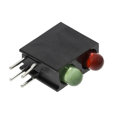 Dialight 553-0212F, Green & Red Right Angle PCB LED Indicator, 2 LEDs, Through Hole 2.2 V