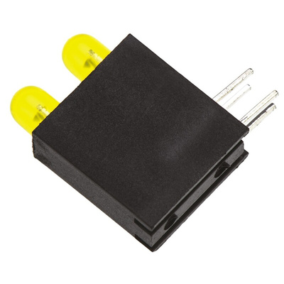 Dialight 553-0233-200F, Yellow Right Angle PCB LED Indicator, 2 LEDs, Through Hole 2.4 V