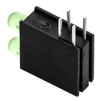 Dialight 553-0122-200F, Green Right Angle PCB LED Indicator, 2 LEDs, Through Hole 2.8 V