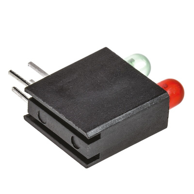 Dialight 553-0112-200F, Green & Red Right Angle PCB LED Indicator, 2 LEDs, Through Hole 2.8 V