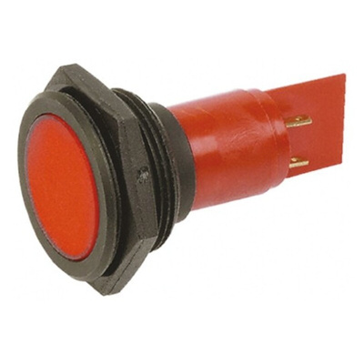 Signal Construct Red Panel Mount Indicator, 30mm Mounting Hole Size, Solder Tab Termination, IP67