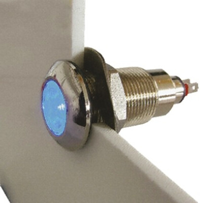 Marl Blue Panel Mount Indicator, 12 → 28V, 12.7mm Mounting Hole Size, Solder Tab Termination, IP67