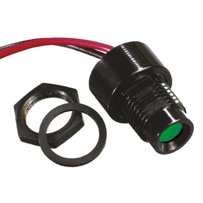 APEM Green Panel Mount Indicator, 24V dc, 8mm Mounting Hole Size