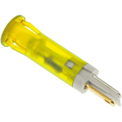 APEM Yellow Panel Mount Indicator, 24V dc, 6mm Mounting Hole Size, Faston, Solder Lug Termination