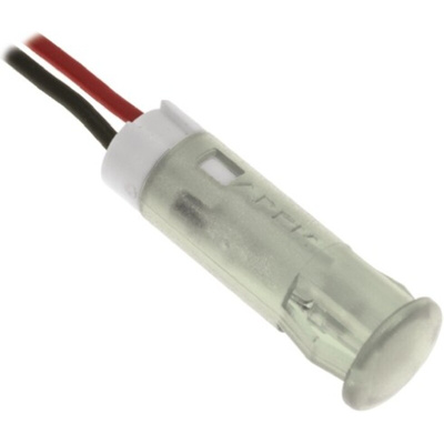 APEM White Panel Mount Indicator, 24V dc, 6mm Mounting Hole Size, Lead Wires Termination