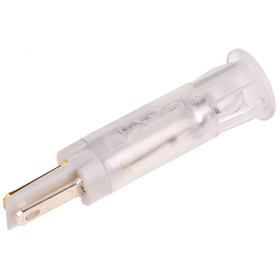 APEM White Panel Mount Indicator, 24V dc, 8mm Mounting Hole Size, Faston, Solder Lug Termination