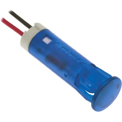 Apem Blue Panel Mount Indicator, 12V dc, 8mm Mounting Hole Size, Lead Wires Termination
